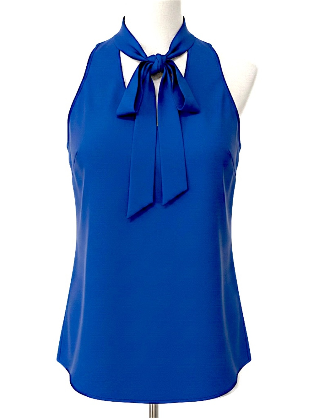 Amanda Uprichard Cobalt Blue Tie-Neck  Blouse